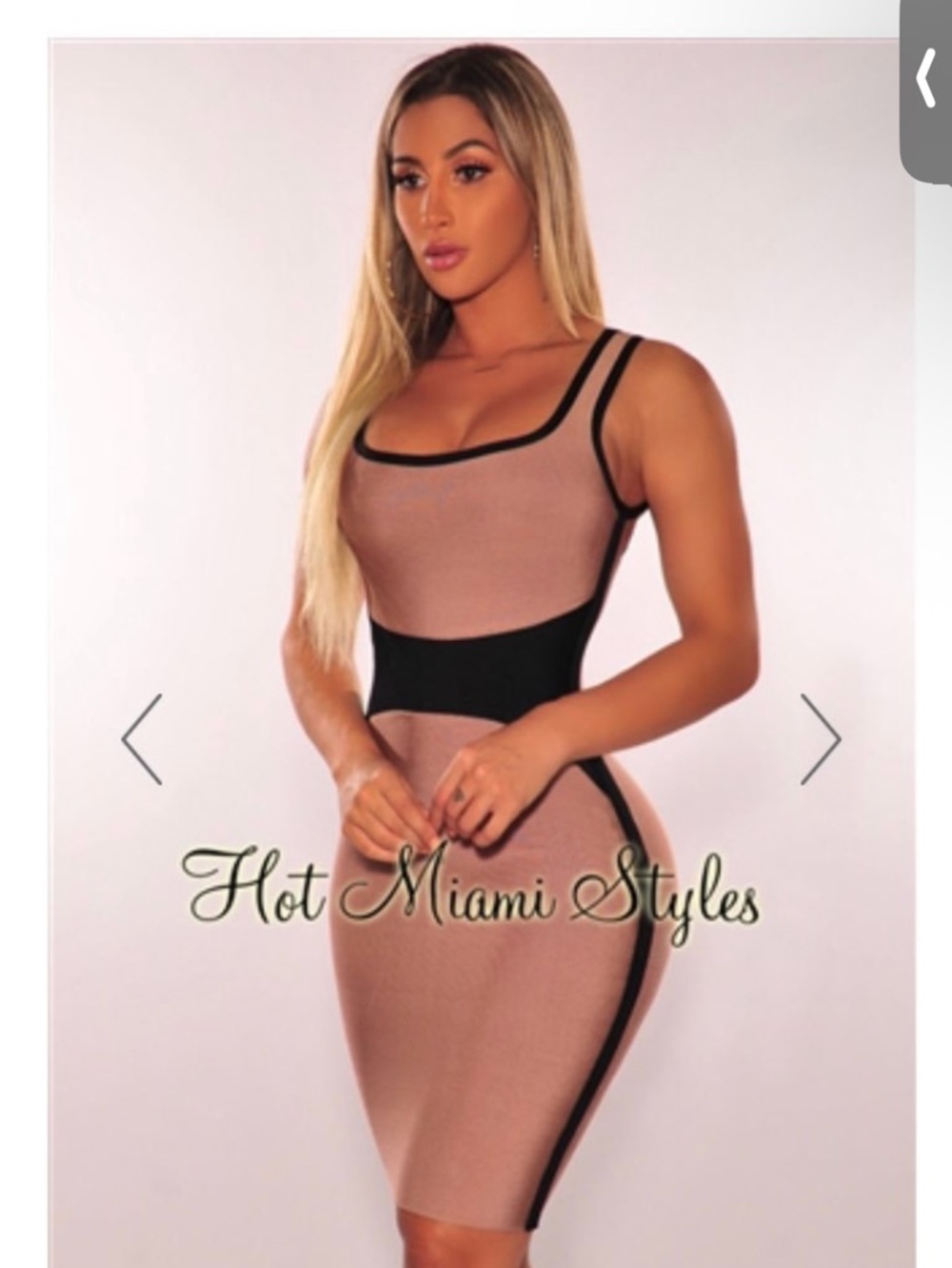 Hot Miami Styles Mocha Black Color Block
Hourglass Bandage Dress